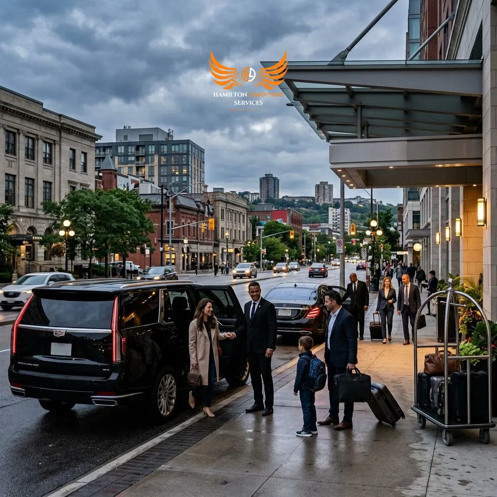 Hamilton Limousine Service with luxury sedan and SUV for airport weddings and corporate transportation