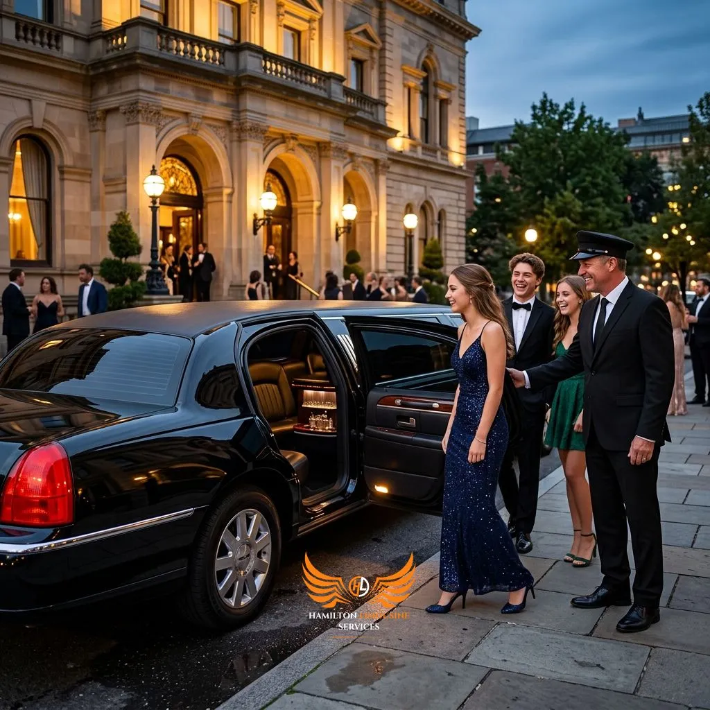 Professional chauffeur providing safe and reliable prom limo service in Hamilton.
