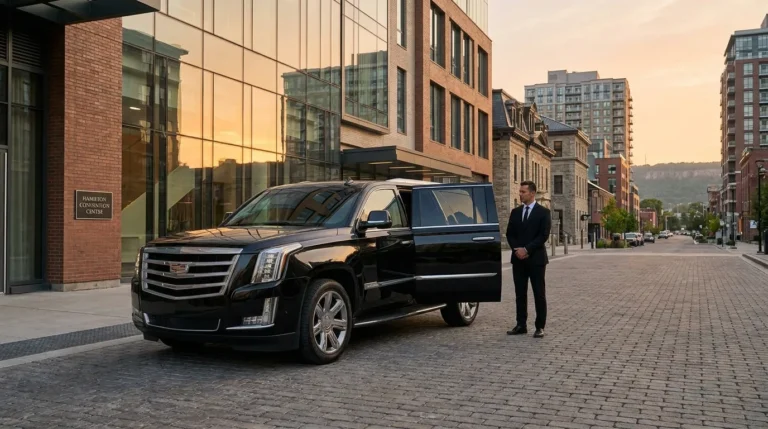 Luxury limo service in Hamilton Ontario with professional chauffeur