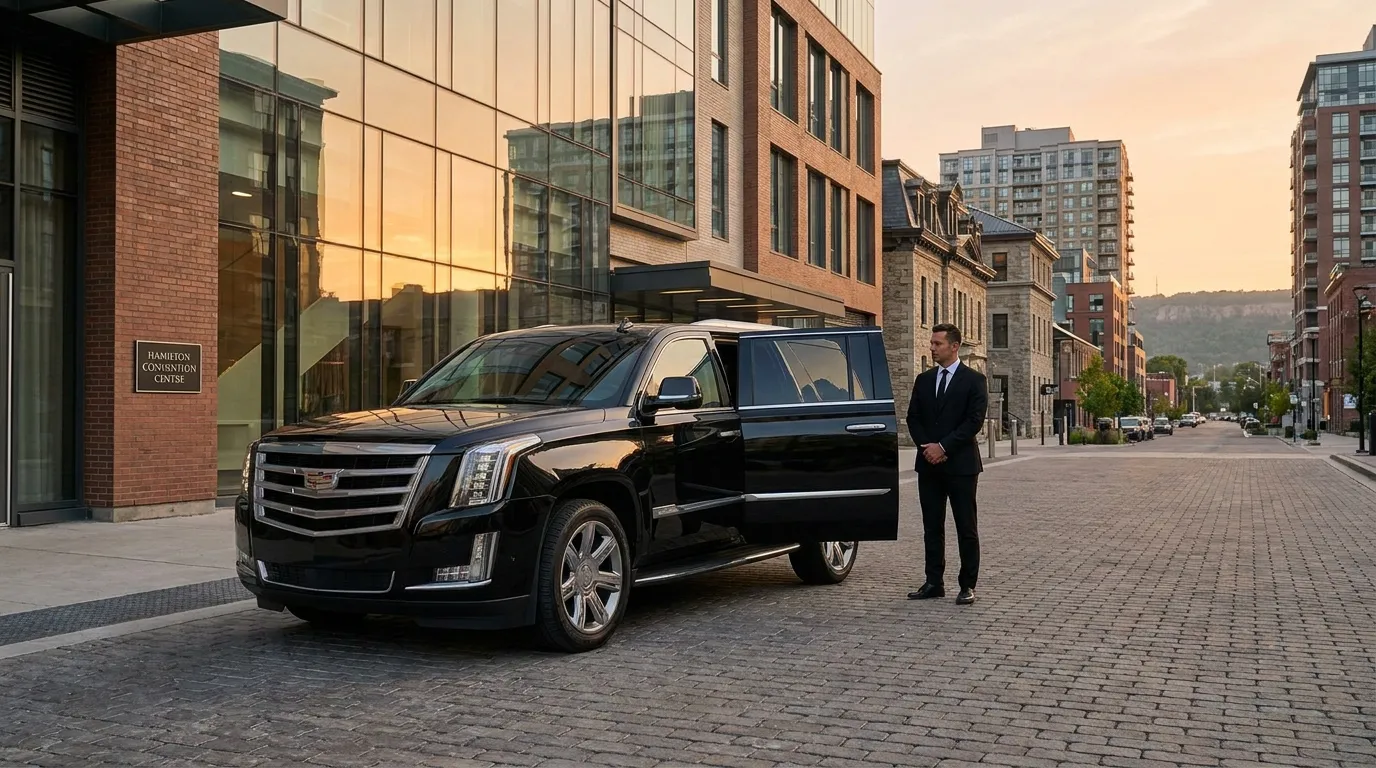 Luxury limo service in Hamilton Ontario with professional chauffeur