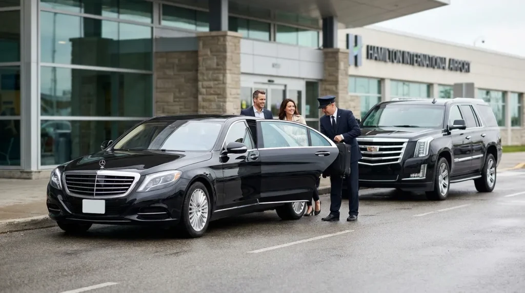 Professional chauffeur with luxury vehicles for Hamilton airport limo service